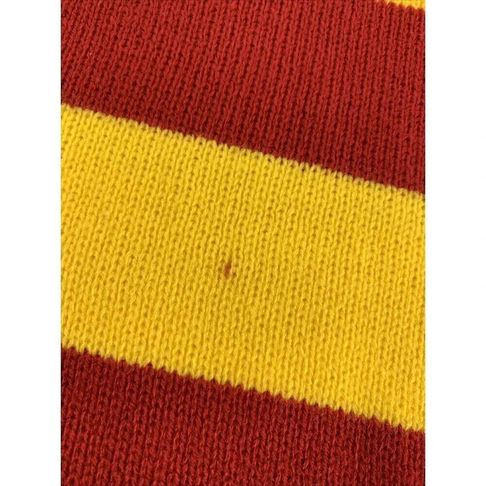 BOGO Harry Potter Gryffindor Striped Scarf Knit Fringe Patch One Size Red Yellow